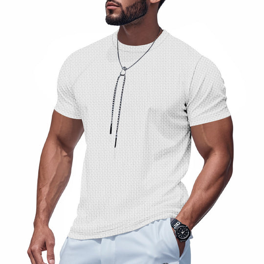 Herren Atmungsaktives Kurzarm-T-Shirt mit stylischem Reißverschluss R&B