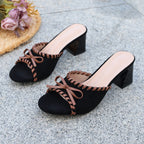 Damen Elegante Sandaletten mit raffiniertem Schleifen-Detail und stylischem Blockabsatz R&B