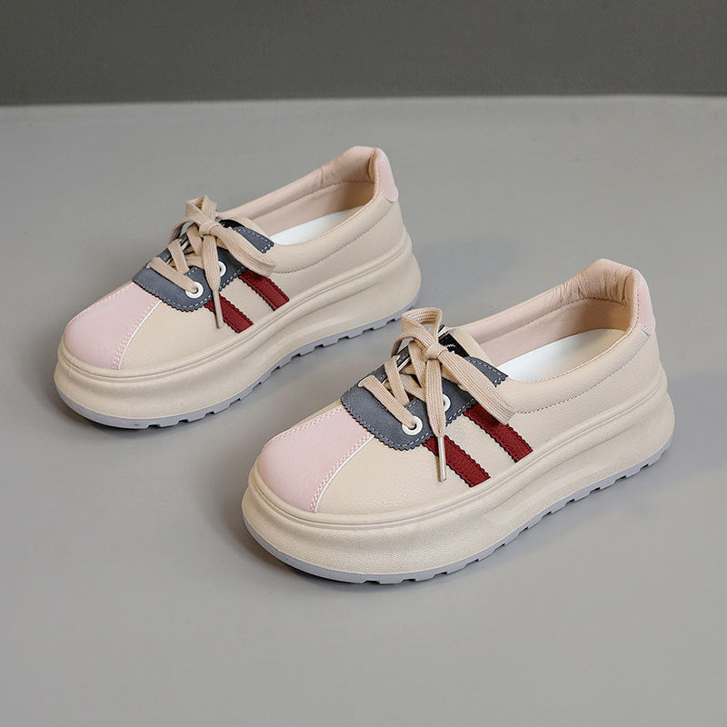 Damen modische Plattform Sneakers mit trendigem Metallic-Design R&B