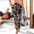Damen Freizeithose mit floralem Muster und elastischem Bund R&B