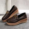 Damen Schicke Loafers mit modischem Kork-Detail und rutschfester Sohle