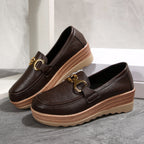 Damen Schicke Loafers mit modischem Kork-Detail und rutschfester Sohle