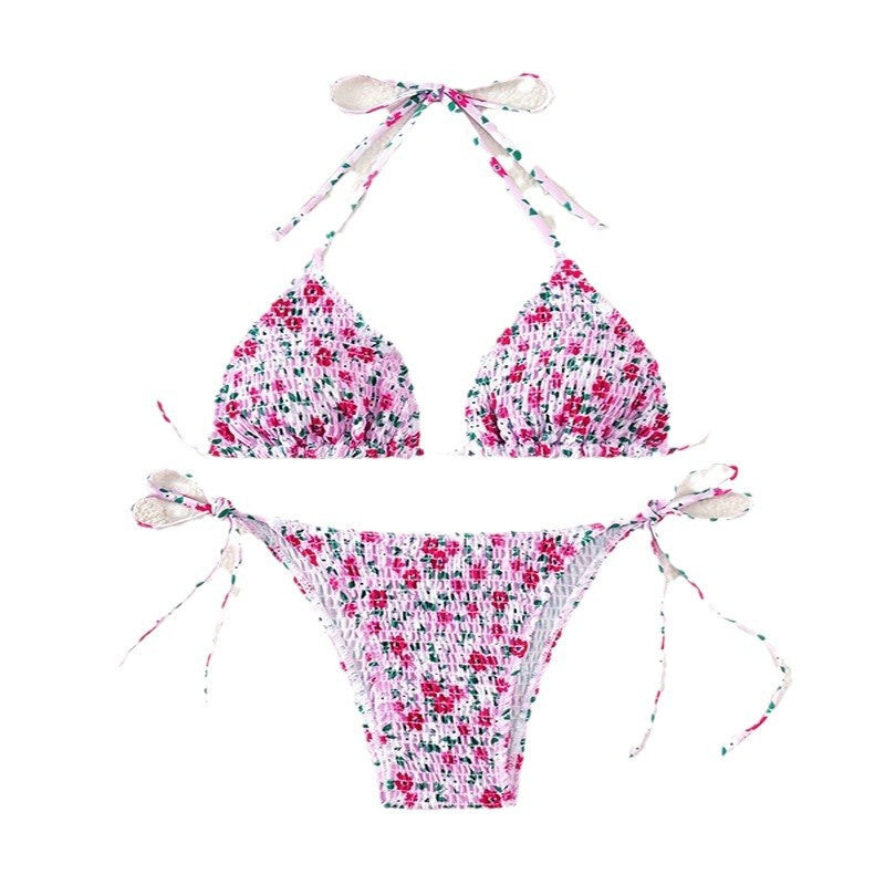 Damen Triangel-Bikini mit verspieltem Blütenmuster R&B