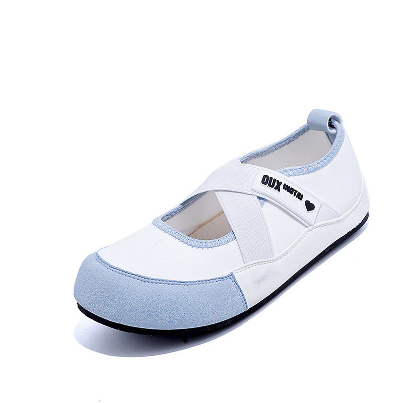 Damen Ballerinas mit Kreuzriemen und rutschfester Sohle R&B