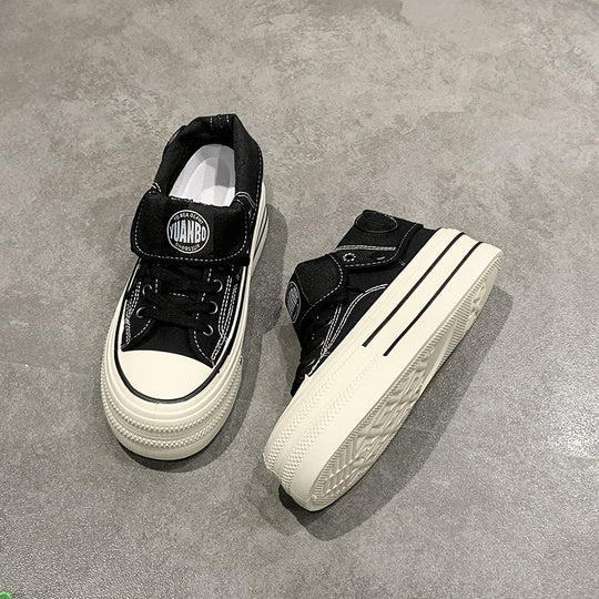 Damen High-Top Sneakers mit modischem Plateau und verstellbarem Knöchelriemen R&B