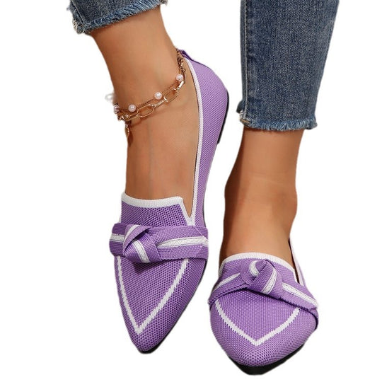 Damen modische Slipper mit dekorativer Schleifenapplikation R&B
