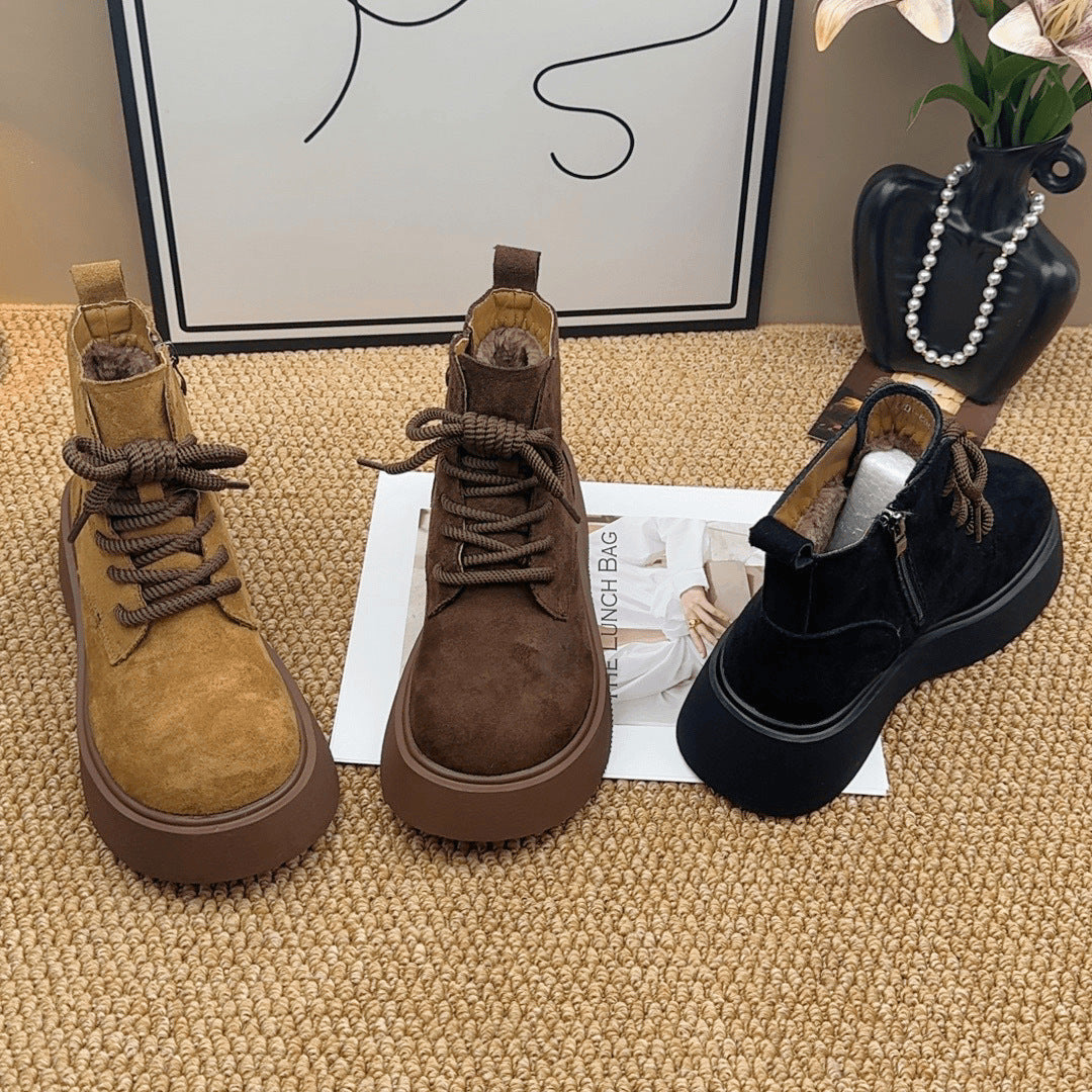 Damen Modische Stiefel mit robustem Profil und praktischer Reißverschlussöffnung