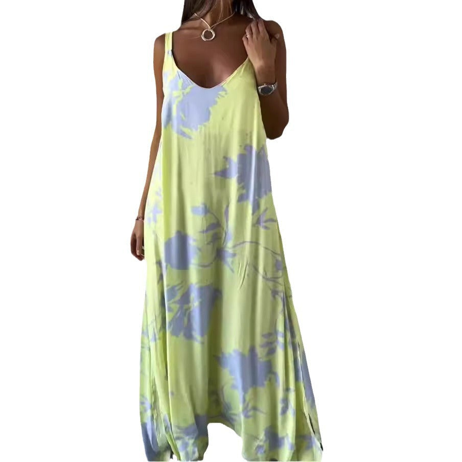 Damen Maxikleid mit floralem Muster und fließendem Schnitt