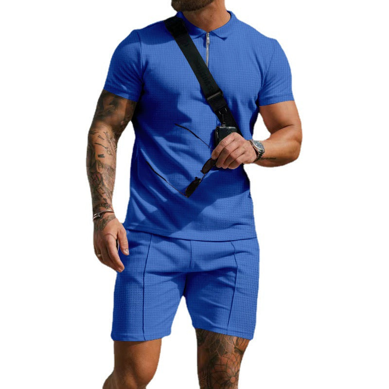 Herren Poloshirt mit strukturiertem Gewebe und praktischen Seitentaschen R&B