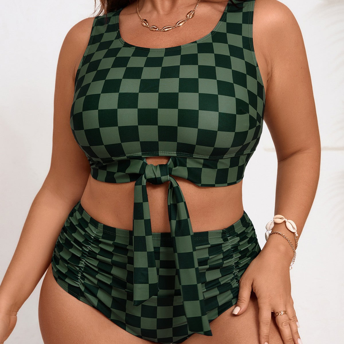 Damen Cropped Badeoberteil mit hoch geschnittenem Höschen R&B