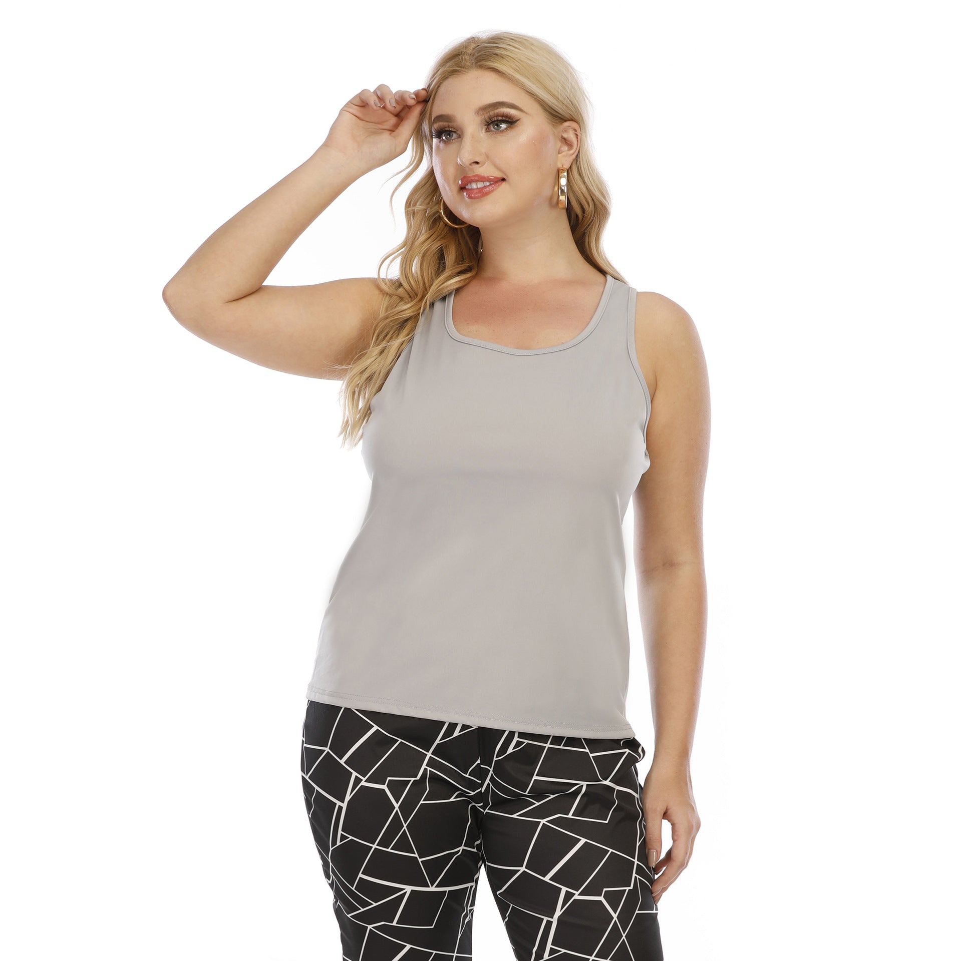Damen Sportliche Leggings mit geometrischem Muster R&B