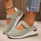 Damen Komfortable Slip-On Schuhe mit atmungsaktivem Lochmuster R&B