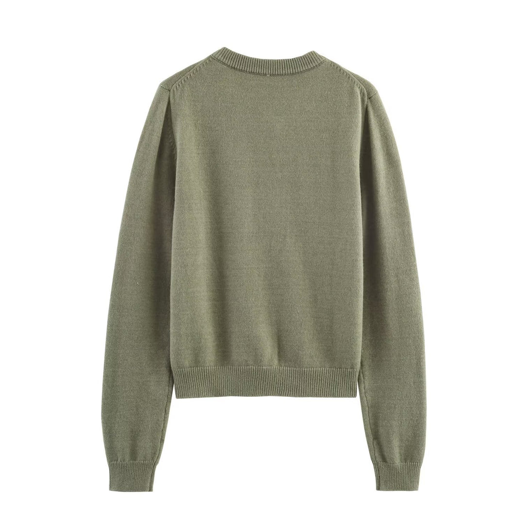 Damen elegante Strickjacke mit Knöpfen R&B