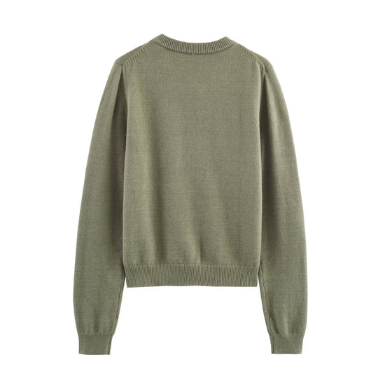 Damen elegante Strickjacke mit Knöpfen R&B