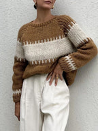 Damen gestrickter Oversized Pullover R&B