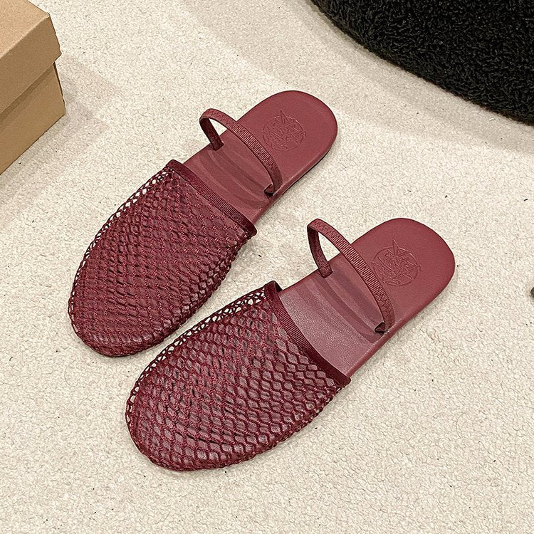 Damen komfortable und elegante offene Pantoletten R&B