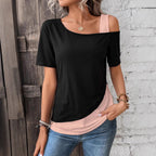 Damen Modisches T-Shirt mit asymmetrischem Design