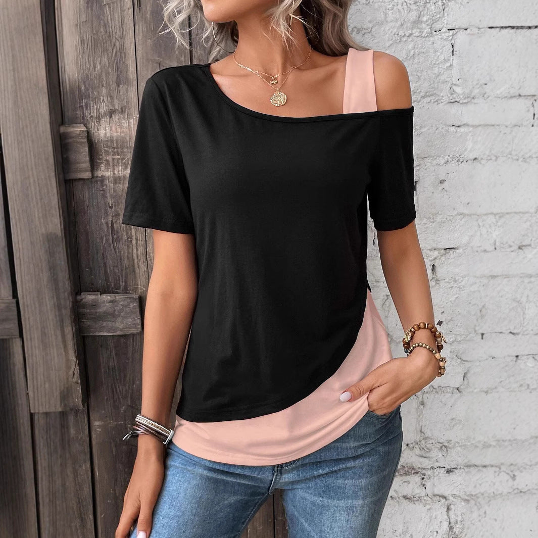 Damen Modisches T-Shirt mit asymmetrischem Design