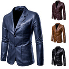 Herren elegante Kunstlederjacke mit modernem Schnitt und praktischen Taschen R&B