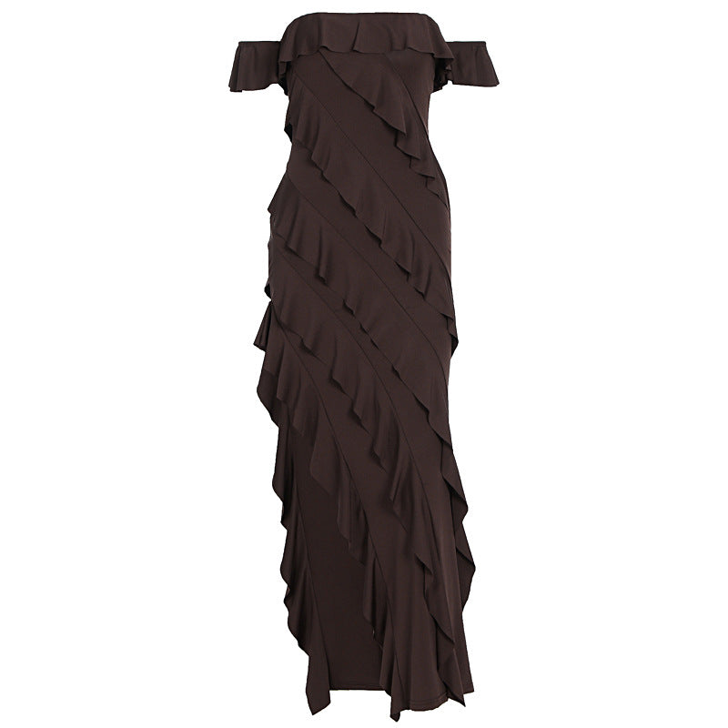 Damen Rüschendes Maxi-Kleid R&B