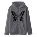 Damen Kapuzensweatjacke mit einzigartigem Schmetterlingsdruck
