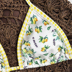 Damen Triangel-Bikini mit floralem Muster und verspieltem Design