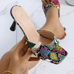 Damen Slingback-High-Heels mit buntem Perlenmuster und eleganter Absatzhöhe R&B