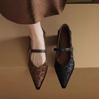 Damen Ballerinas mit elegantem Riemen und dekorativem Verschluss R&B