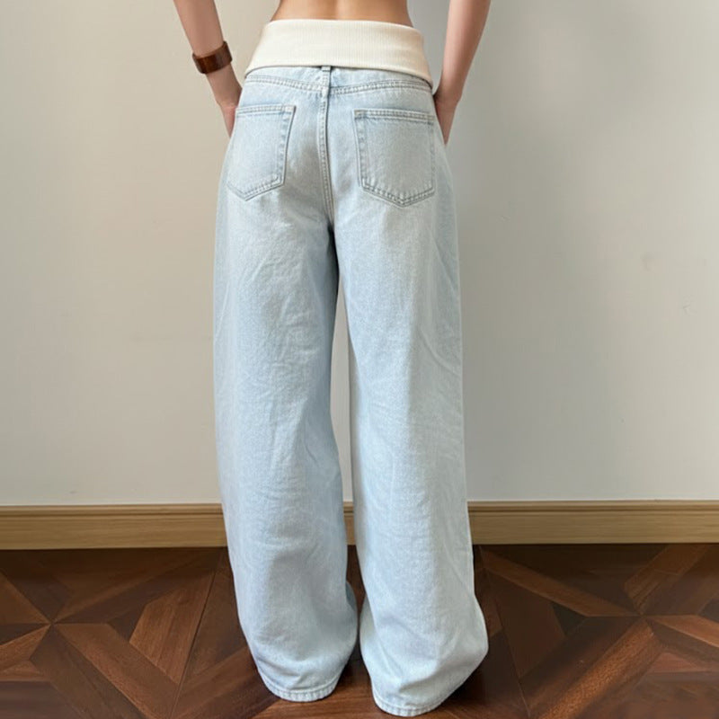 Damen Weitgeschnittene Jeans mit hohem Bund und elastischem Komfort R&B