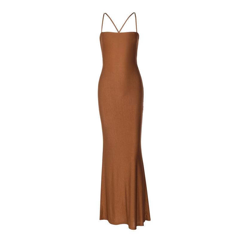 Damen Elegantes, figurbetontes Abendkleid mit Spaghetti-Trägern R&B