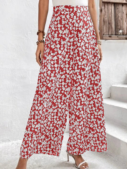 Damen Blumenmuster Palazzohose R&B