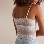 Damen Spitzen-Crop-Top und Shorts Set R&B