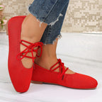 Damen elegante Ballerinas mit geschmackvollem Schnürdesign R&B