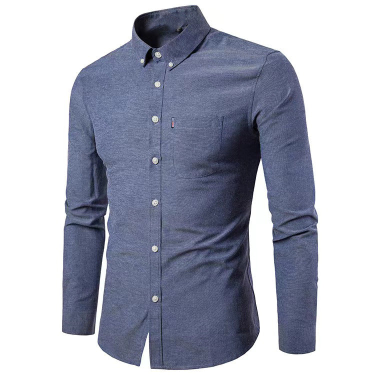Herren nan tailliertes Oxford-Hemd mit Button-Down-Kragen und Brusttasche R&B