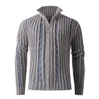 Herren modische Strickjacke mit hochabschließendem Reißverschluss und einzigartigem Muster R&B