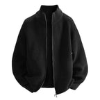 Damen modische Strickjacke mit hohem Kragen und Reißverschluss R&B