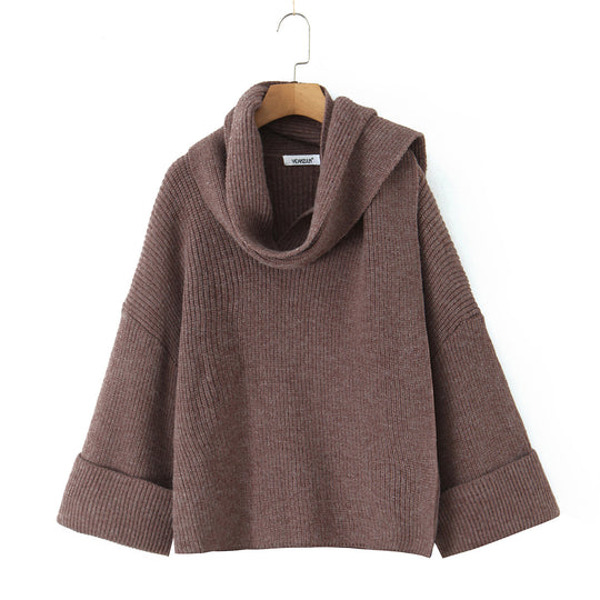 Damen Grobstrickpullover mit schickem Cowl-Neck R&B