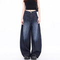 Damen Weite Denim-Hose mit hohem Bund und trendigem Schnitt R&B