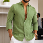 Herren Leichtes Leinenhemd R&B