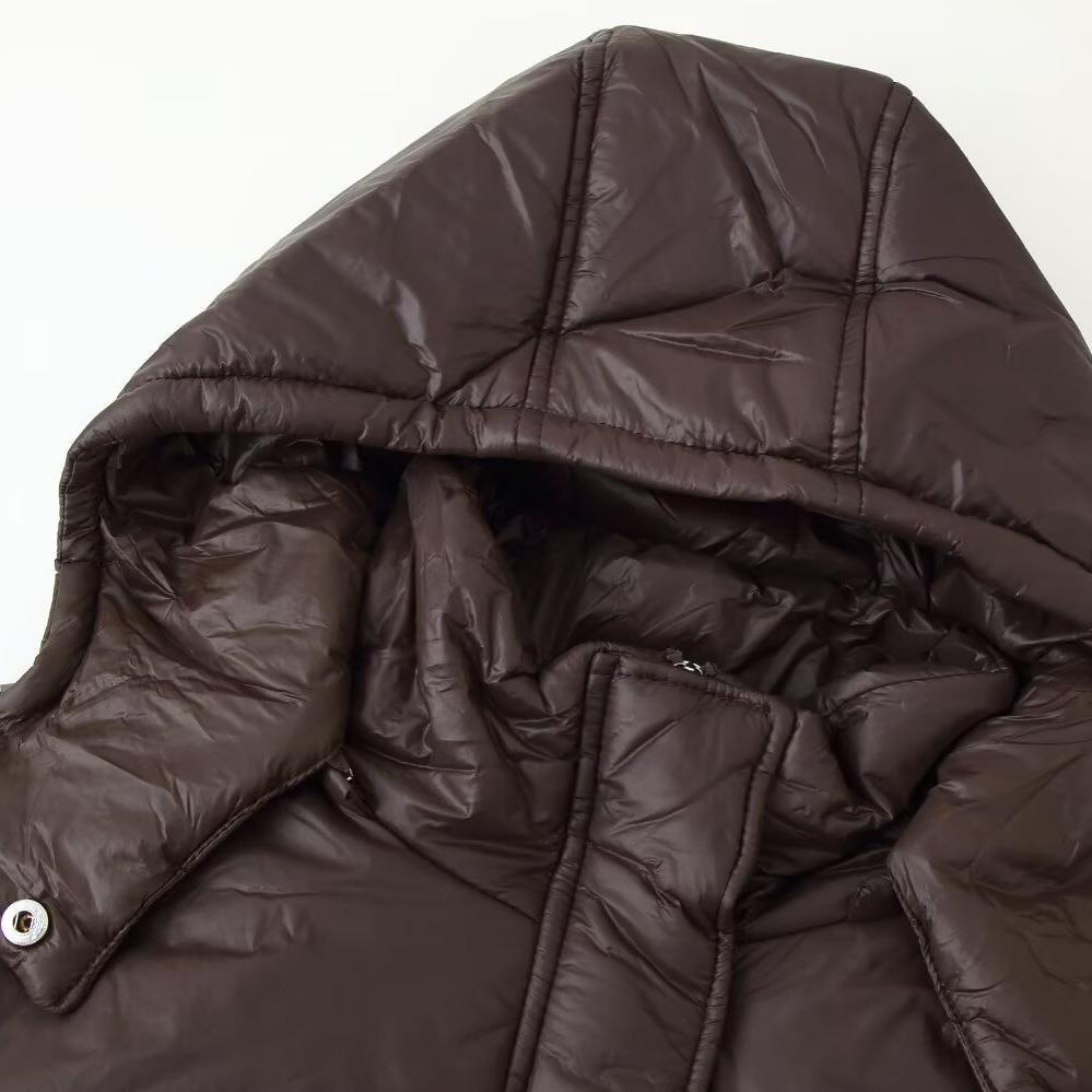 Damen gesteppte Übergangsjacke mit Kapuze und praktischen Taschen R&B