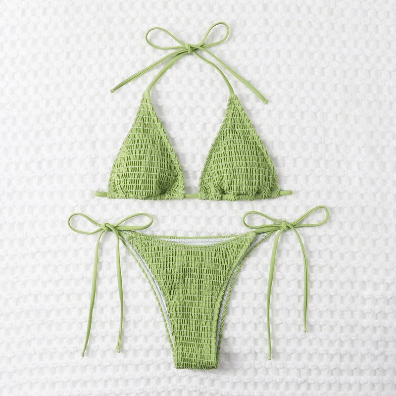 Damen Triangel-Bikini mit raffinierten Rüschendetails und verstellbaren Trägern R&B