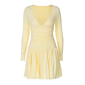 Damen Verspieltes Wickelkleid mit elegantem V-Ausschnitt und Rüschendetails R&B