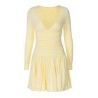 Damen Verspieltes Wickelkleid mit elegantem V-Ausschnitt und Rüschendetails R&B