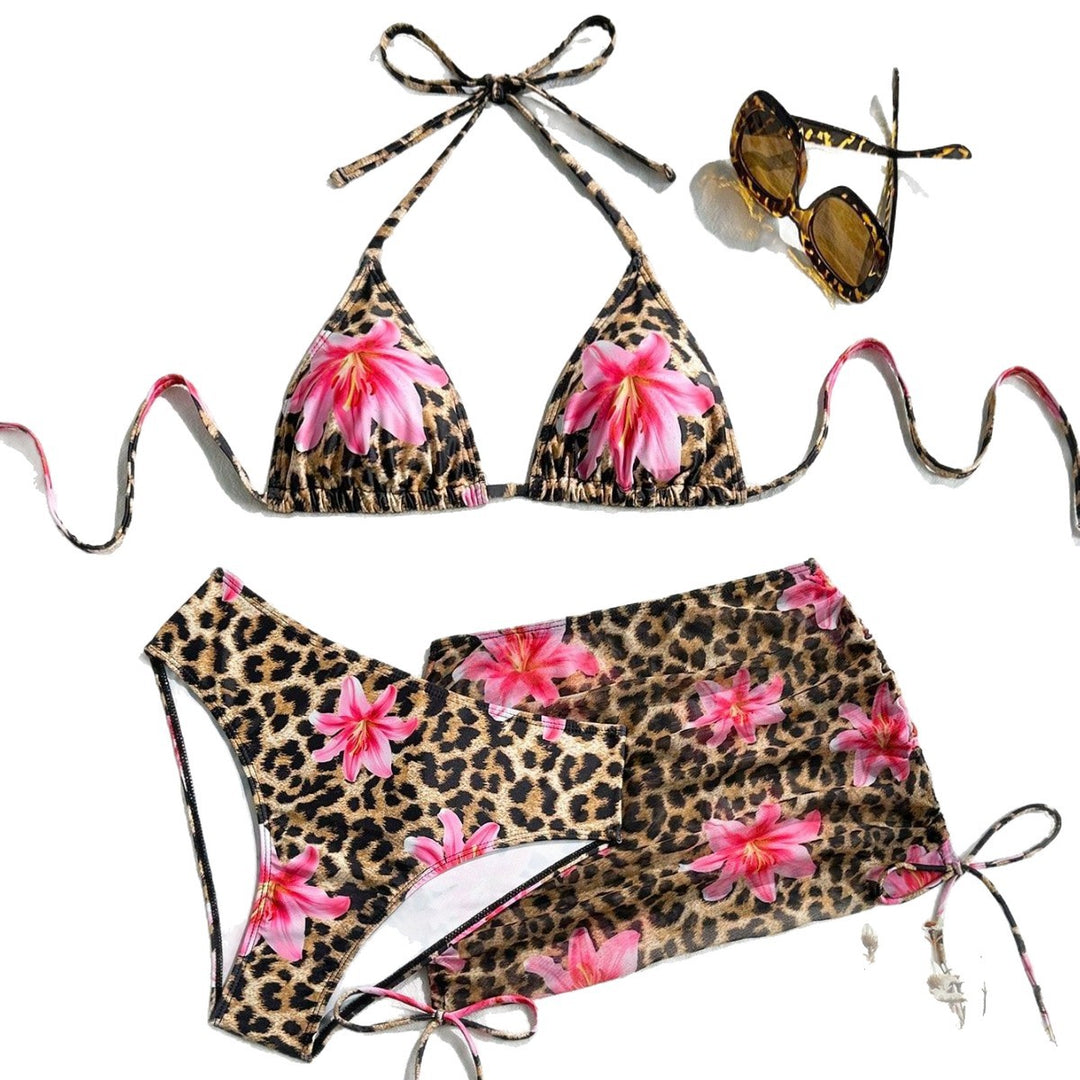 Damen Triangel-Bikini mit transparentem Wickelrock R&B