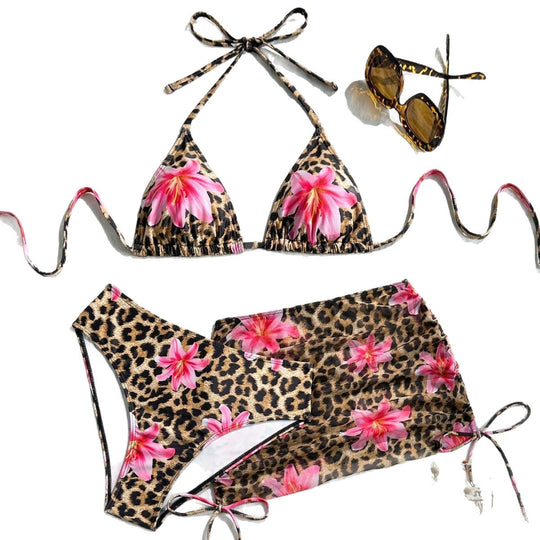 Damen Triangel-Bikini mit transparentem Wickelrock R&B