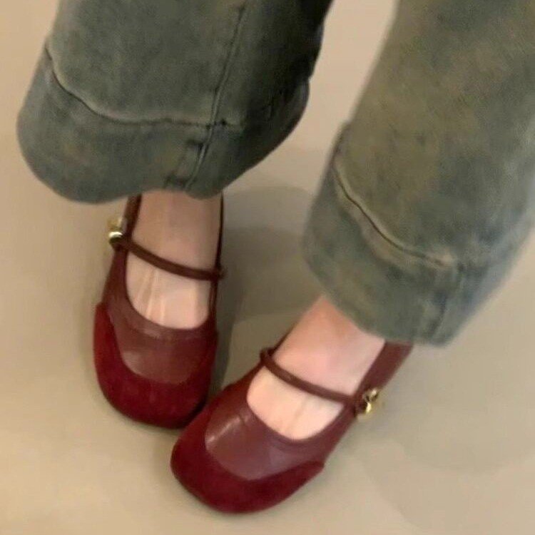 Damen elegante Ballerina-Schuhe mit dekorativer Schnalle und komfortablem Fußbett R&B