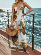 Damen Maxikleid mit floralen Mustern und lässigem Schnitt R&B