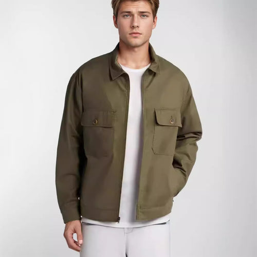 Herren lässige Übergangsjacke mit praktischen klappbaren Taschen R&B