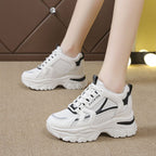 Damen Komfortable Plateau-Sneaker mit atmungsaktiver Mesh-Oberfläche