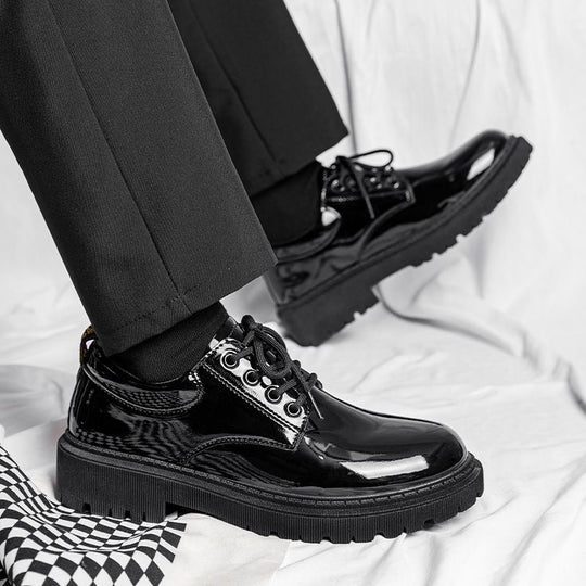 Damen Modische Schnürschuhe mit glänzender Oberfläche und rutschfester Sohle R&B